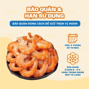 Tôm khô Tuấn Nguyễn 500g size to, không chất bảo quản, không phẩm màu - Giá giảm 339k