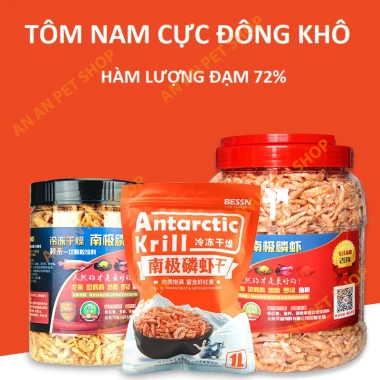 Tôm Nam Cực Sấy Khô BESSN Krill Đạm Cao, Tăng Màu, Tăng Trọng - Giá 39.000₫