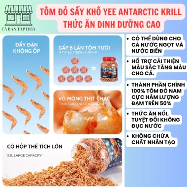Tôm Nam Cực Sấy Khô YEE Antarctic Krill Đạm Cao Tăng Màu, Tăng Size Cá 269k 2