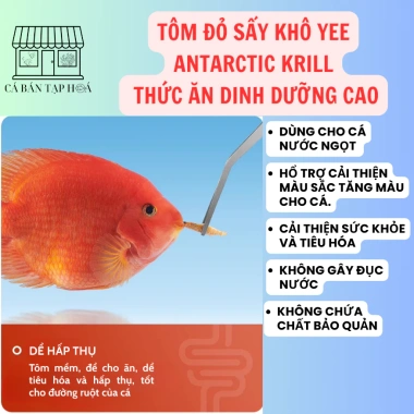 Tôm Nam Cực Sấy Khô YEE Antarctic Krill Đạm Cao Tăng Màu, Tăng Size Cá 269k 5