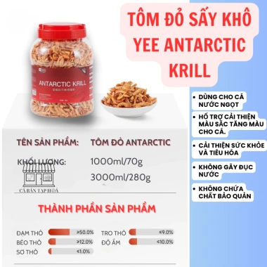 Tôm Nam Cực Sấy Khô YEE Antarctic Krill Đạm Cao Tăng Màu, Tăng Size Cá 269k 7