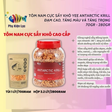 Tôm Nam Cực Sấy Khô YEE Krill Antarctic Đạm Cao, Tăng Màu, Trọng Lượng 70-280gr - 95.000đ