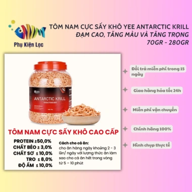 Tôm Nam Cực Sấy Khô YEE Krill Antarctic Đạm Cao, Tăng Màu, Trọng Lượng 70-280gr - 95.000đ 2