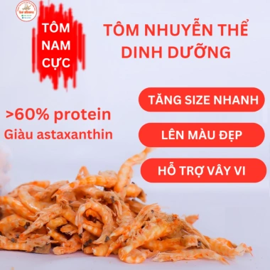 Tôm sấy khô canxi 68% đạm cao - Thức ăn tăng độ sung cho chép phi tần, chép sư tử, cá rồng, koi, cá lóc - 21.123 VND 4