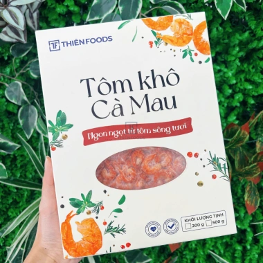 Tôm sông khô Thiên Foods Đặc sản Cà Mau vị ngọt tự nhiên ăn liền 200g-500g 329k