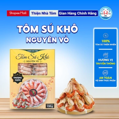 Tôm sú khô nguyên vỏ thượng hạng Thiện Nhà Tôm 150gr - Quà tặng, giảm giá 253.000đ