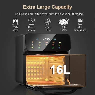 TOMLER Nồi chiên không dầu 16L Air Fryer đa năng - Giá 1,200,000đ, tiết kiệm 300k 4 TOMLER Nồi chiên không dầu 16L Air Fryer đa năng - Giá 1,200,000đ, tiết kiệm 300k 4