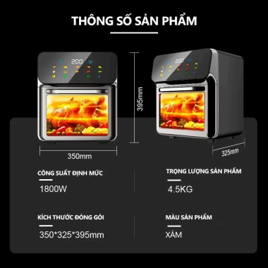 TOMLER Nồi chiên không dầu 16L Air Fryer đa năng - Giá 1,200,000đ, tiết kiệm 300k