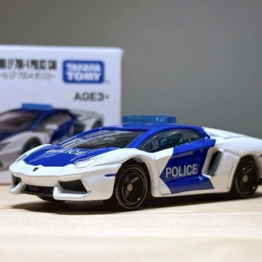 TOMY Domeka Trắng Đỏ Mô Phỏng Hợp Kim Xe Cảnh Sát Lamborghini LP700 - Đồ Chơi Mini