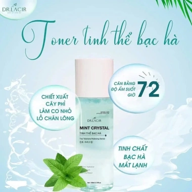 Toner bạc hà Dr Lacir MINT CRYSTAL - Cân bằng độ ẩm, mọi loại da, chỉ 199k