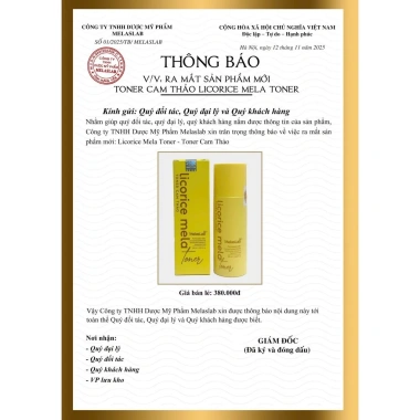 Toner Cam Thảo Licoroce Mela Toner Melaslab dưỡng ẩm, làm sáng da, giảm thâm, chỉ 380.000₫ (giá gốc 463.600₫)