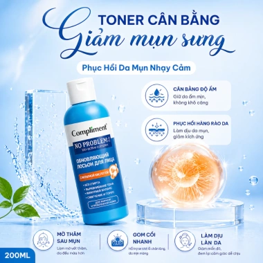 Toner Compliment No Problem Salicylic Acid 200ml Làm sạch da kiềm dầu giảm mụn giá 75.000đ