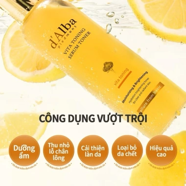 Toner Dưỡng Ẩm Alba Vita Toning Serum 180ml - Se Khô, Thu Gọn Lỗ Chân Lông, Giá 499k