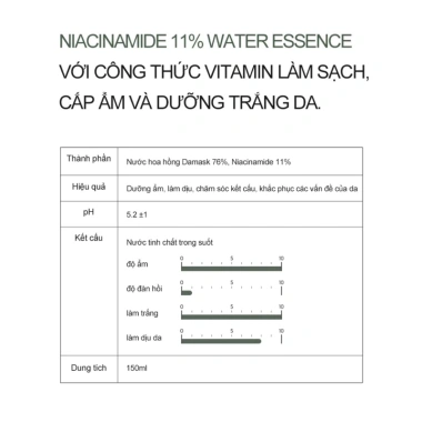 Toner dưỡng trắng Niacinamide 11% Dermafactory - Căng bóng, giảm thâm, chỉ 155k