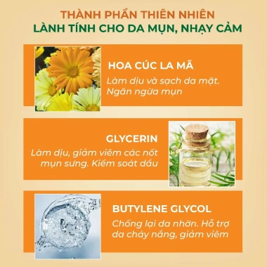 Toner hoa cúc Calendula cho da dầu mụn - Nước hoa hồng Bellena HC 500ml, giá 125k
