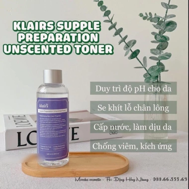 Toner Klair không mùi không cồn 200ml: Dưỡng ẩm, làm sạch da, giảm giá 240.000 VND cho da dầu