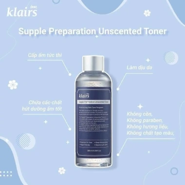 Toner Klairs 180ml Dành Cho Da Nhạy Cảm - Dưỡng ẩm Nhẹ, Không Cồn, Giá 232.000 VND Giảm 19%