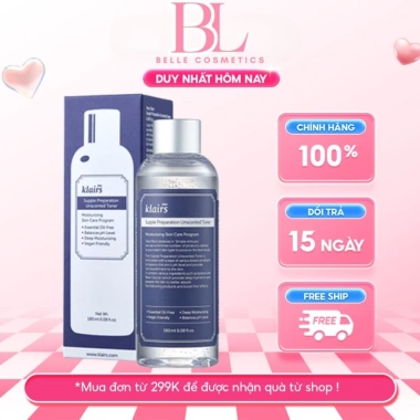 Toner Klairs Nước Hoa Hồng Da Nhạy Cảm 180ml Supple Preparation Giá 298.000₫ Toner Klairs Nước Hoa Hồng Da Nhạy Cảm 180ml Supple Preparation Giá 298.000₫