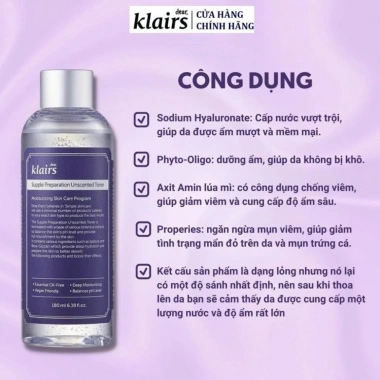 Toner Klairs Nước Hoa Hồng Da Nhạy Cảm 180ml Supple Preparation Giá 298.000₫