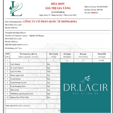 Toner Làm Sạch Dưỡng Ẩm DR.LACIR Bạc Hà Tinh Thể Mát Lạnh 100ml - Giá 420k