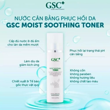 Toner Moist Soothing 150ml GSC - Cấp ẩm, làm dịu, phục hồi da tổn thương, kiềm dầu, giảm giá 570k 3