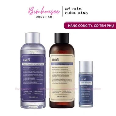Toner Nước hoa hồng Dear Klairs Supple Preparation không mùi - Dưỡng ẩm, cân bằng pH, giảm khô da, giá chỉ 88.200₫