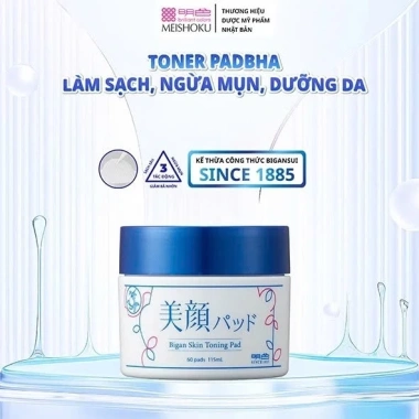 Toner Pad Nhật Chính Hãng MEISHOKU Bigan Skin 60 miếng - Giảm Ngừa Mụn, Dưỡng Da Sạch