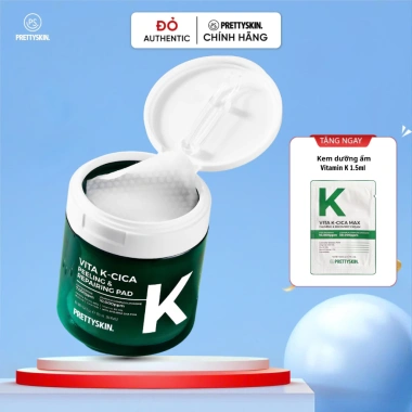 Toner Pad Vita K Cica Prettyskin - Dưỡng ẩm, làm dịu da, ngừa mụn, da căng bóng Toner Pad Vita K Cica Prettyskin - Dưỡng ẩm, làm dịu da, ngừa mụn, da căng bóng