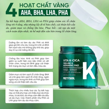 Toner Pad Vita K Cica Prettyskin - Dưỡng ẩm, làm dịu da, ngừa mụn, da căng bóng 4 Toner Pad Vita K Cica Prettyskin - Dưỡng ẩm, làm dịu da, ngừa mụn, da căng bóng 4