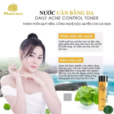Toner Rau Má MAGIC SKIN 100ml - Nước Hoa Hồng cấp ẩm, dưỡng da mụn, giảm giá 16%
