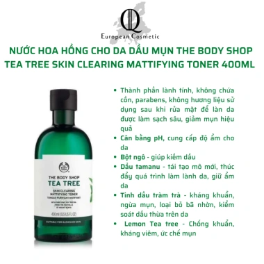 Toner The Body Shop Tea Tree Da Dầu Mụn - Clearing Mattifying, Giá 184.999₫ 5