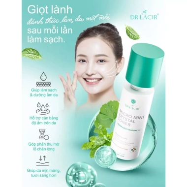 Toner Tinh Thể Bạc Hà Mint Dr.Lacir 100ml - Làm sạch da, dưỡng ẩm, chỉ 420k