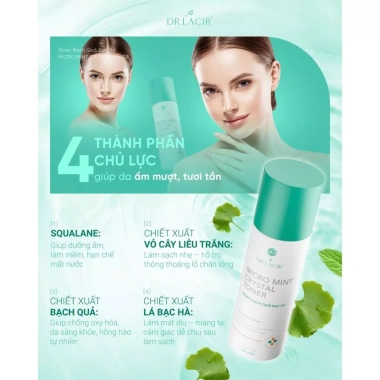 Toner Tinh Thể Bạc Hà Mint Dr.Lacir 100ml - Làm sạch da, dưỡng ẩm, chỉ 420k