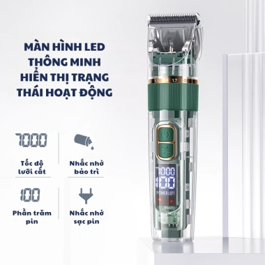 Tông đơ cạo lông chó mèo đa năng pin trâu, màn hình LED, lưỡi sứ chống ồn, chống thấm nước - Giá 299.000₫ 3