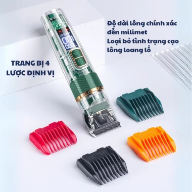 Tông đơ cạo lông chó mèo đa năng pin trâu, màn hình LED, lưỡi sứ chống ồn, chống thấm nước - Giá 299.000₫ 7