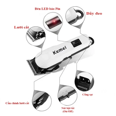 Tông đơ cắt tóc KEMEI km-809A - Đầu dao thép, pin lâu, giảm giá chỉ 290.000đ
