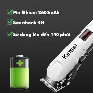 Tông đơ cắt tóc KEMEI km-809A - Đầu dao thép, pin lâu, giảm giá chỉ 290.000đ 8 Tông đơ cắt tóc KEMEI km-809A - Đầu dao thép, pin lâu, giảm giá chỉ 290.000đ 8