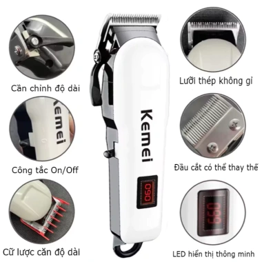 Tông đơ cắt tóc KEMEI km-809A - Đầu dao thép, pin lâu, giảm giá chỉ 290.000đ 9 Tông đơ cắt tóc KEMEI km-809A - Đầu dao thép, pin lâu, giảm giá chỉ 290.000đ 9