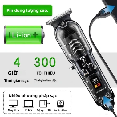Tông đơ cắt tóc không dây chuyên nghiệp, sạc lại, phù hợp nam - Giá chỉ 340.340₫ 2