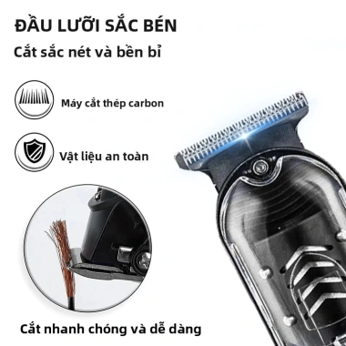 Tông đơ cắt tóc không dây chuyên nghiệp, sạc lại, phù hợp nam - Giá chỉ 340.340₫ 4