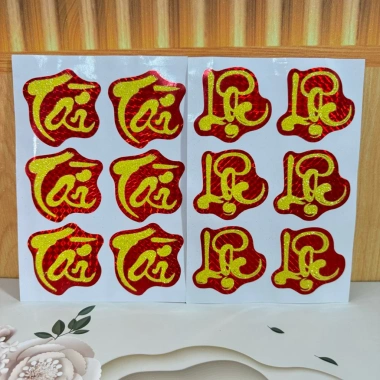 Tổng kho sỉ 1/2/5 tờ Decal Chữ Tài Lộc Kim Tuyến Dán Trái Cây Bánh Kẹo Tết - 13.000 VNĐ 3 Tổng kho sỉ 1/2/5 tờ Decal Chữ Tài Lộc Kim Tuyến Dán Trái Cây Bánh Kẹo Tết - 13.000 VNĐ 3