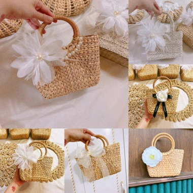 Tổng kho túi cói cầm tay Vintage cho bé chụp ảnh du lịch - Giá ưu đãi 33.000 VNĐ 2
