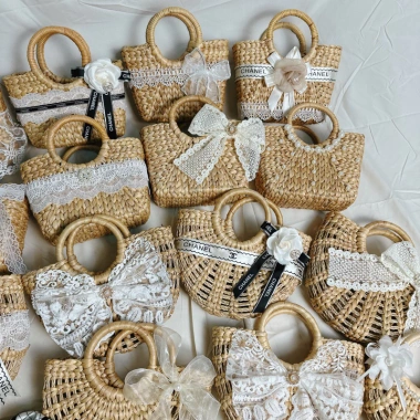 Tổng kho túi cói cầm tay Vintage cho bé chụp ảnh du lịch - Giá ưu đãi 33.000 VNĐ 3