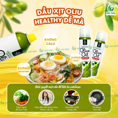 Top bán chạy Dầu Xịt Olive 0 Calo Extra Virgin - Healthy Eatclean Chiên Xào Salad, Giảm còn 209.000 VND