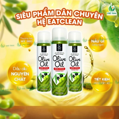 Top bán chạy Dầu Xịt Olive 0 Calo Extra Virgin - Healthy Eatclean Chiên Xào Salad, Giảm còn 209.000 VND