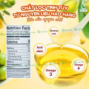 Top bán chạy Dầu Xịt Olive 0 Calo Extra Virgin - Healthy Eatclean Chiên Xào Salad, Giảm còn 209.000 VND