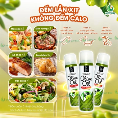 Top bán chạy Dầu Xịt Olive 0 Calo Extra Virgin - Healthy Eatclean Chiên Xào Salad, Giảm còn 209.000 VND