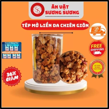 Tóp mỡ liền da chiên giòn sốt mắm hành 1kg Siêu ngon – Ăn vặt Sương Sương 2 Tóp mỡ liền da chiên giòn sốt mắm hành 1kg Siêu ngon – Ăn vặt Sương Sương 2