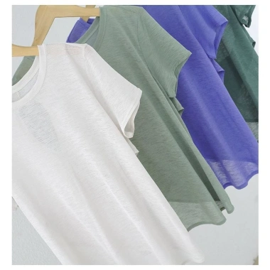 Top Thể Thao Yoga 2.024 Slub Sợi Rỗng Chữ Thập Cổ Tròn Tay Ngắn Thoáng Khí Nhanh Khô 9