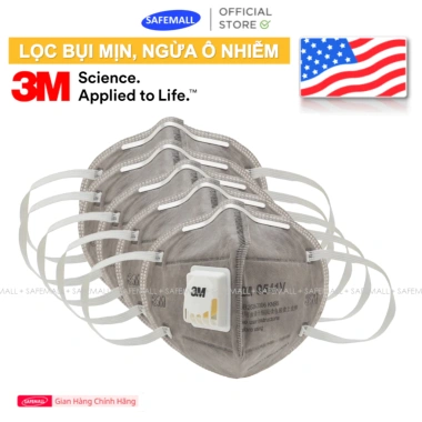 Top Value Hộp khẩu trang 3M KN95 9.001/9.501V/9.541V có van, lọc bụi siêu mịn - Giá chỉ 149.382₫